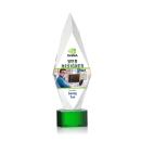 Manilow Full Color Green on Paragon Base Diamond Crystal Award