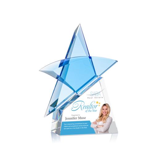 Corporate Awards - Benita Full Color Clear Star Crystal Award