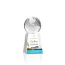 Globe on Tall Base Full Color Spheres Crystal Award