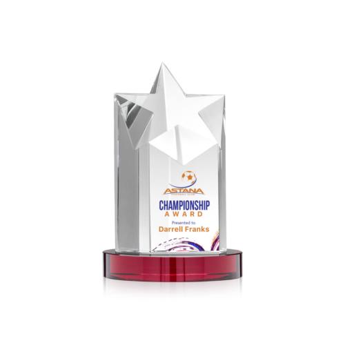 Corporate Awards - Berkeley Full Color Red on Condor Base Star Crystal Award