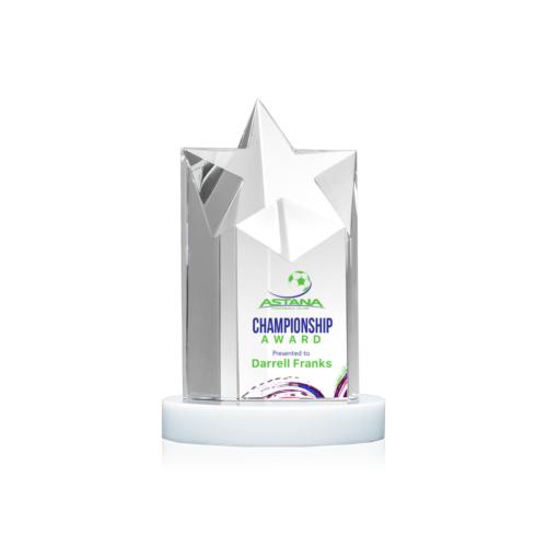 Corporate Awards - Berkeley Full Color White on Condor Base Star Crystal Award