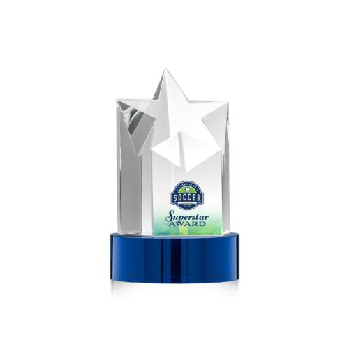 Corporate Awards - Berkeley Full Color Blue on Stanrich Base Star Crystal Award