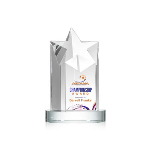 Corporate Awards - Berkeley Full Color Clear on Condor Base Star Crystal Award