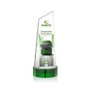 Belmont Tower Full Color Green on Stanrich Obelisk Crystal Award