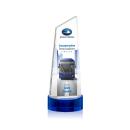 Belmont Tower Full Color Blue on Stanrich Obelisk Crystal Award
