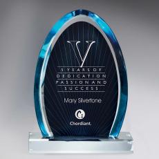 Employee Gifts - Blue Dynasty Award With Clear Acrylic Base