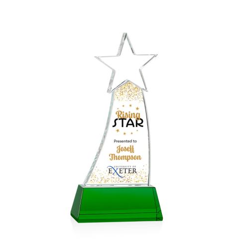 Corporate Awards - Manolita Full Color Green Star Crystal Award
