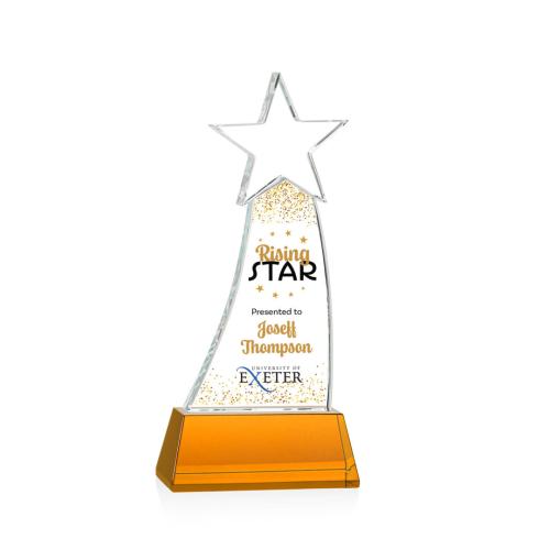Corporate Awards - Manolita Full Color Amber Star Crystal Award