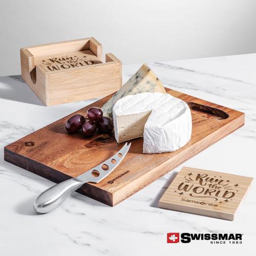 Corporate Recognition Gifts - Executive Gifts - Swissmar® Acacia Board & Bamboo Coasters