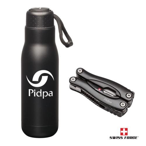 Corporate Recognition Gifts - Executive Gifts - Swiss Force® Bonam Bottle & Multi-Tool Gift Set