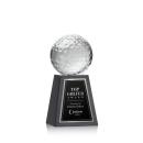 Golf Ball Spheres on Tall Marble Crystal Award