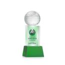 Golf Ball Full Color Green  on Belcroft Spheres Crystal Award