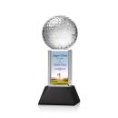 Golf Ball Full Color Black on Stowe Spheres Crystal Award