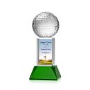 Golf Ball Full Color Green on Stowe Spheres Crystal Award