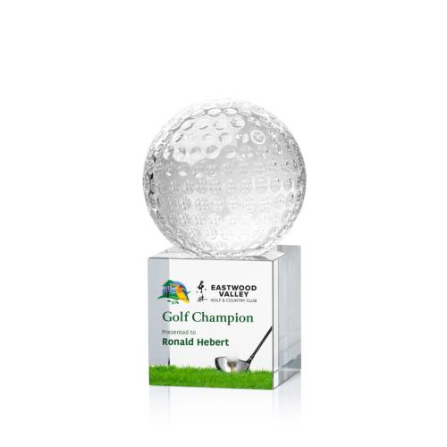 Corporate Awards - Golf Ball Full Color Spheres on Granby Crystal Award