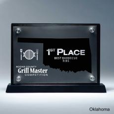 Frosted Acrylic Cutout Oklahoma Award - Acrylic Awards