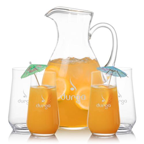 Corporate Recognition Gifts - Etched Barware - Geneva Pitcher & Bretton Beverage