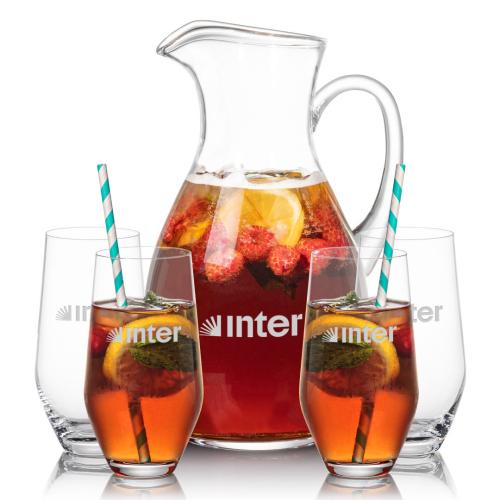 Corporate Recognition Gifts - Etched Barware - Geneva Pitcher & Graydon Beverage