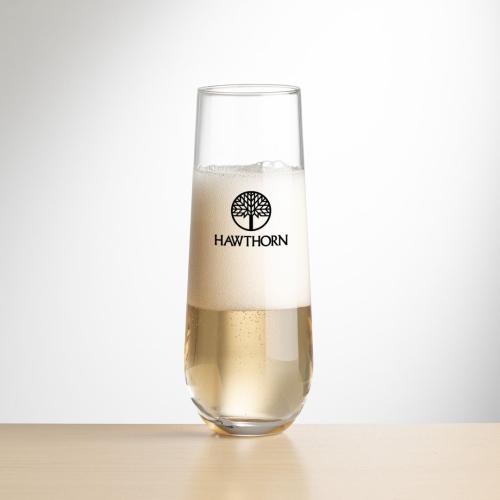 Corporate Gifts, Recognition Gifts and Desk Accessories - Etched Barware - Redmond Stemless Flutes - Imprinted