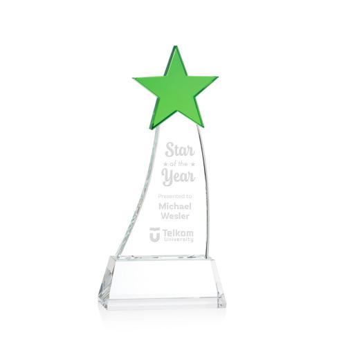 Corporate Awards - Manolita Green/Clear Star Crystal Award