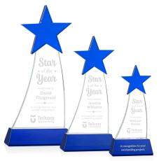 Employee Gifts - Manolita Blue/Blue Star Crystal Award