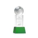 Soccer Ball Green on Belcroft Base Spheres Crystal Award