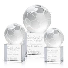 Employee Gifts - Soccer Ball Spheres on Granby Base Crystal Award