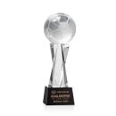 Soccer Ball Black on Grafton Base Spheres Crystal Award