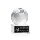 Soccer Ball Spheres on Hancock Base Crystal Award