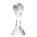Soccer Ball Clear on Langport Base Spheres Crystal Award