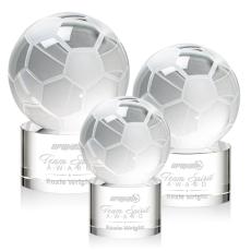 Employee Gifts - Soccer Ball Spheres on Marvel Base Crystal Award