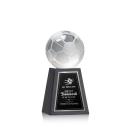 Soccer Ball Spheres on Tall Marble Base Crystal Award