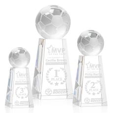 Employee Gifts - Soccer Ball Spheres on Novita Base Crystal Award