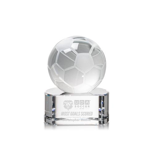 Corporate Awards - Soccer Ball Spheres on Paragon Base Crystal Award
