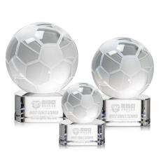 Employee Gifts - Soccer Ball Spheres on Paragon Base Crystal Award