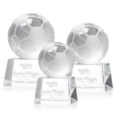 Employee Gifts - Soccer Ball Spheres on Robson Base Crystal Award
