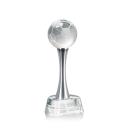 Soccer Ball Spheres on Willshire Base Crystal Award