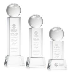 Employee Gifts - Tennis Ball Clear on Belcroft Base Spheres Crystal Award