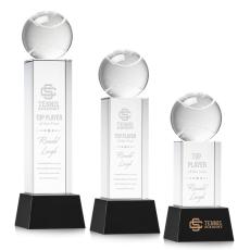 Employee Gifts - Tennis Ball Black on Belcroft Base Spheres Crystal Award