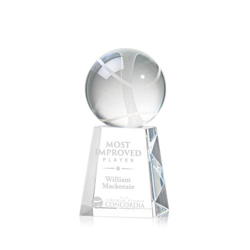 Corporate Awards - Tennis Ball Spheres on Celestina Base Crystal Award