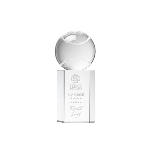 Corporate Awards - Tennis Ball Spheres on Dakota Base Crystal Award