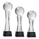 Tennis Ball Black on Grafton Base Spheres Crystal Award