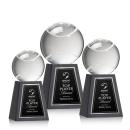 Tennis Ball Spheres on Tall Marble Base Crystal Award