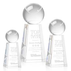 Employee Gifts - Tennis Ball Spheres on Novita Base Crystal Award