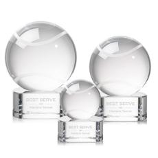 Employee Gifts - Tennis Ball Spheres on Paragon Base Crystal Award