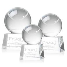 Employee Gifts - Tennis Ball Spheres on Robson Base Crystal Award