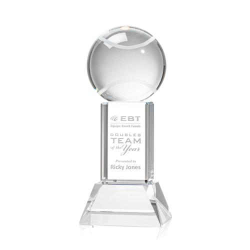 Corporate Awards - Tennis Ball Clear on Stowe Base Spheres Crystal Award