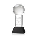 Tennis Ball Black on Stowe Base Spheres Crystal Award