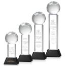 Tennis Ball Black on Stowe Base Spheres Crystal Award