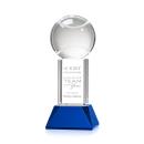 Tennis Ball Blue on Stowe Base Spheres Crystal Award